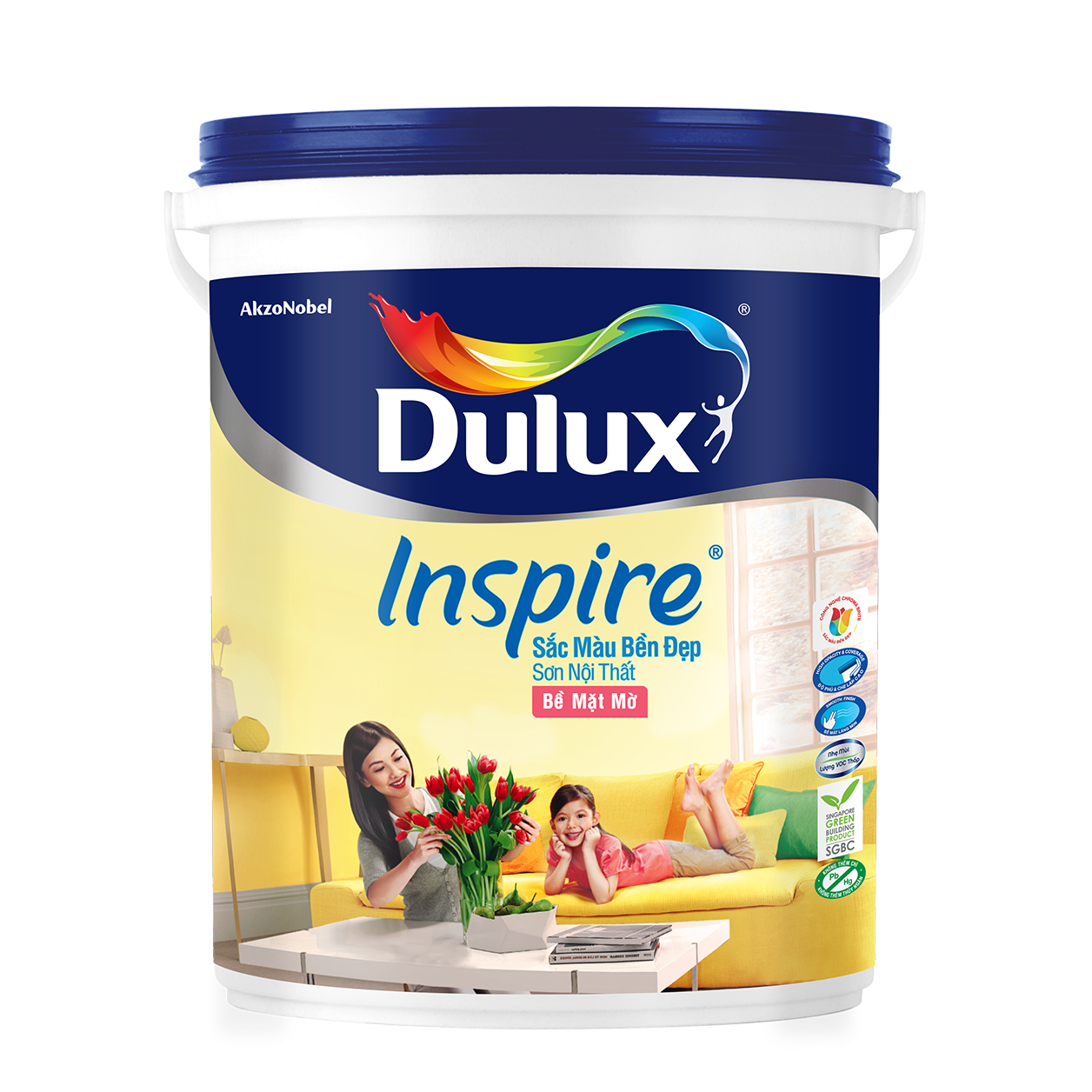 Sơn nội thất Dulux Inspire bề mặt Mờ 39A màu thùng 15L