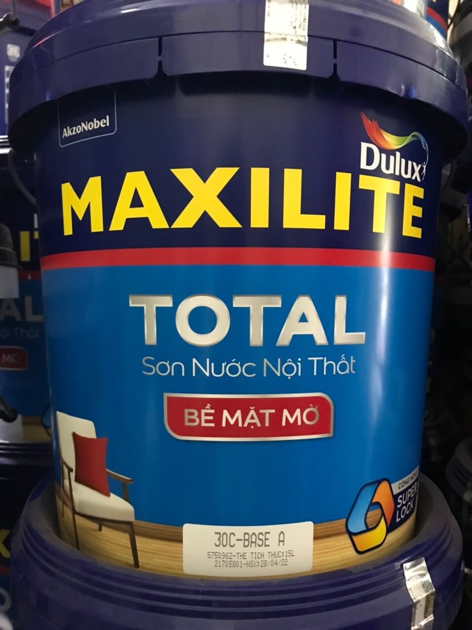 Sơn Maxilite Total Nội thất cao cấp mờ 30C thùng 15L