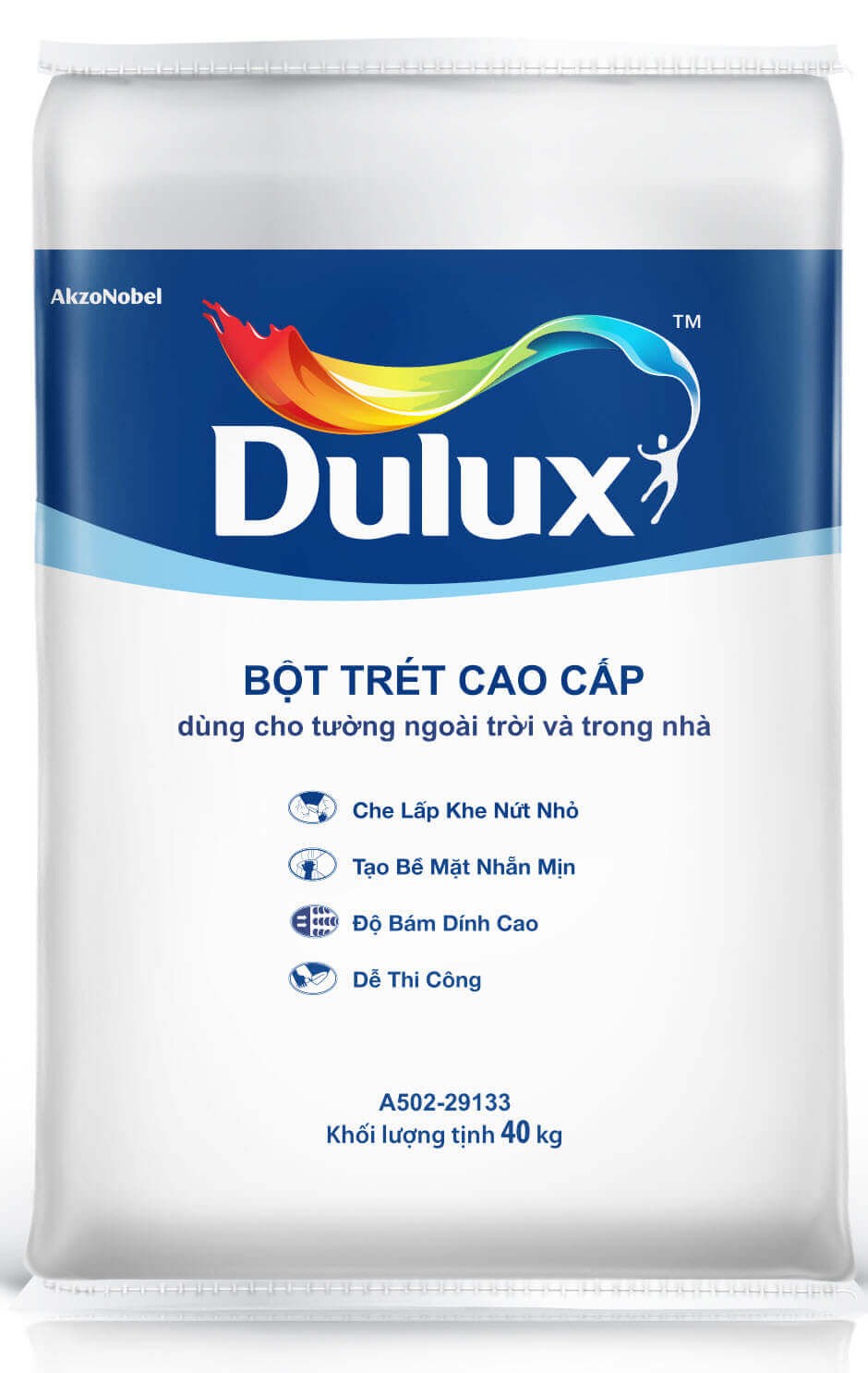 Bột Bả DULUX Ngoài trời cao cấp A502-29133 Bao 40Kg